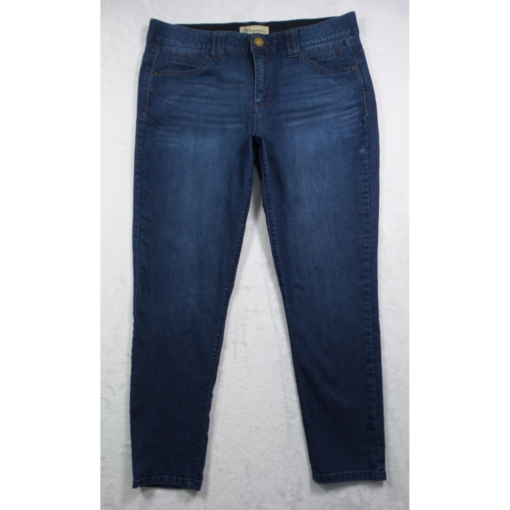 Democracy Jeans Womens Size 14 Blue Denim Ab Technology High Rise Stretch Dark